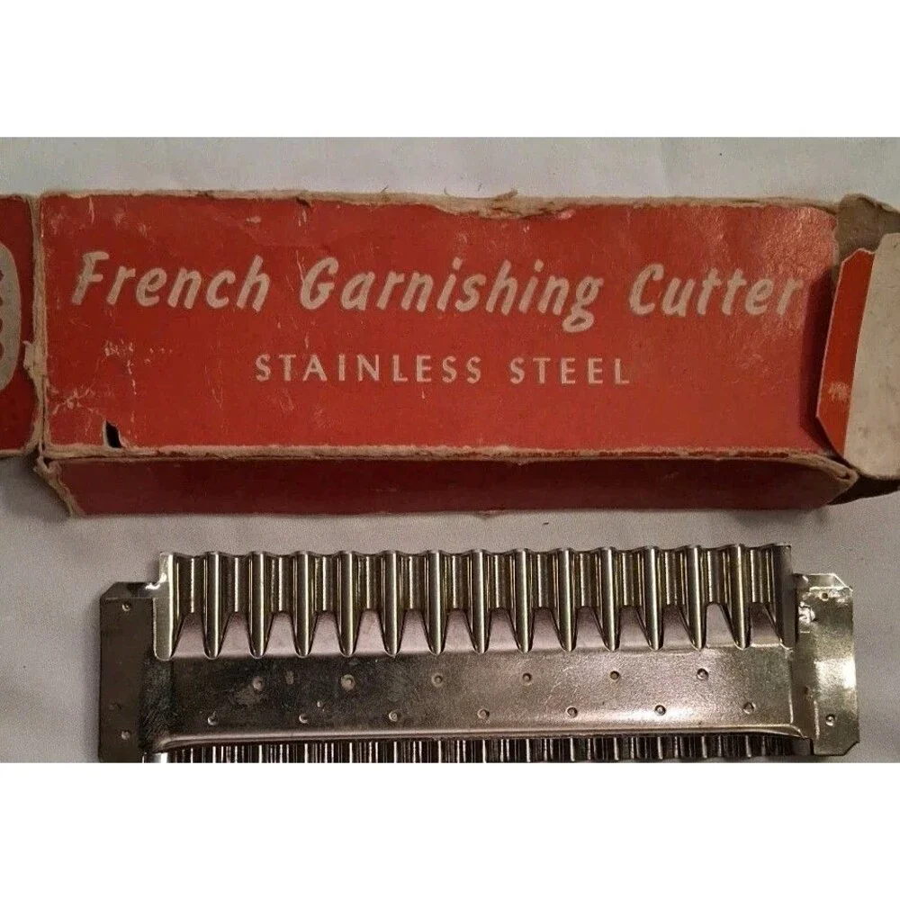 Vintage French Garnishing Cutter Stainless‎ Steel Original Red Box